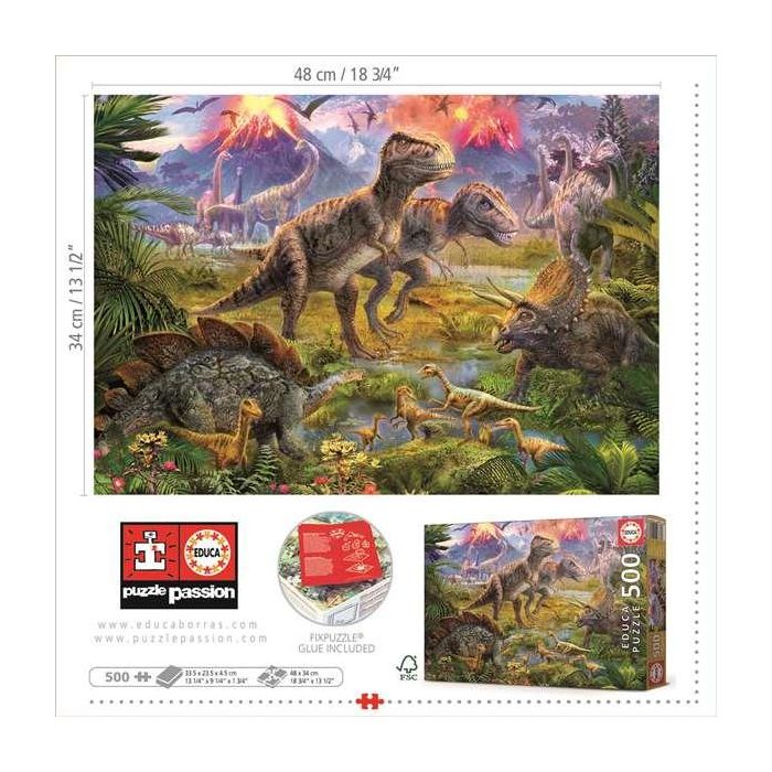 Educa Puzzle 500 piezas Encuentro de Dinosaurios 4