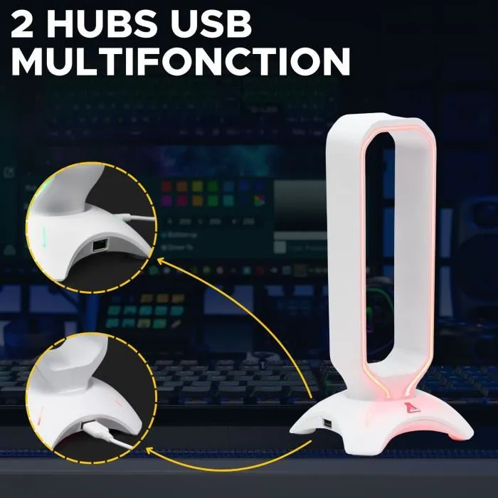 The G-Lab K-STAND RADO Auriculares/Soporte para Auriculares RGB USB Blanco THE3760162067842 4 The G-Lab K-STAND RADO Auriculares/Soporte para Auriculares RGB USB Blanco THE3760162067842 4