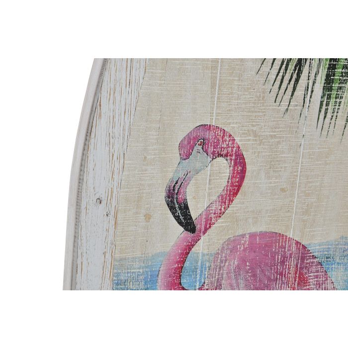 DKD Home Decor Decoración Pared Tropical Flamenco Madera 101x40 cm (4 Unidades) 1