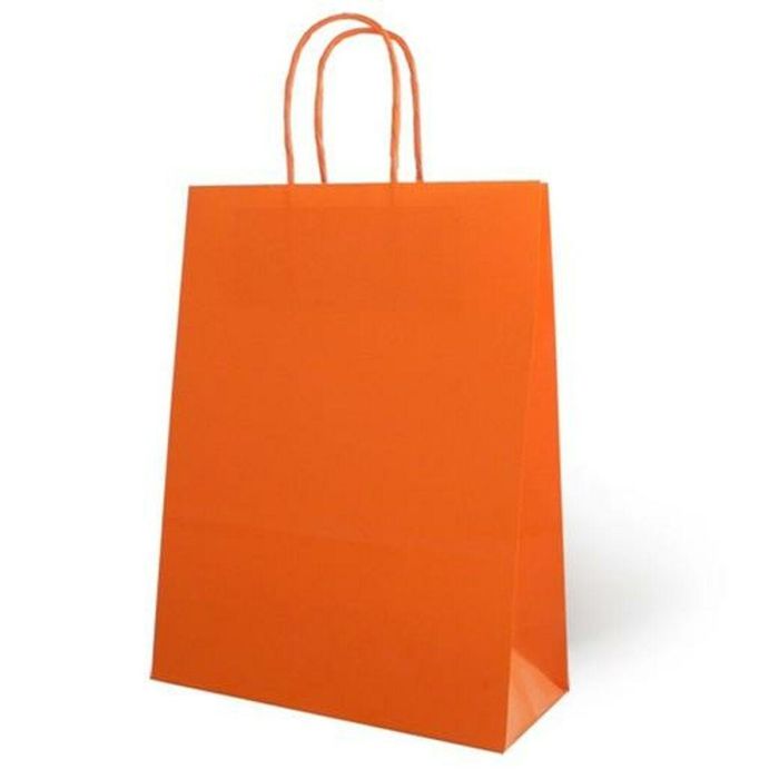 Bolsas Fama 21 x 11 x 29 cm Naranja Papel Con asas 25 Unidades 1