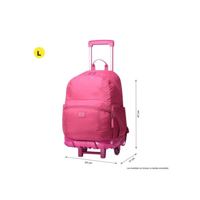Totto Mochila Escolar con Ruedas Trik Rosa MA03TKI003-23100-M89 Capacidad 27L Compartimento PC 14 Pulgadas 2 Totto Mochila Escolar con Ruedas Trik Rosa MA03TKI003-23100-M89 Capacidad 27L Compartimento PC 14 Pulgadas 2