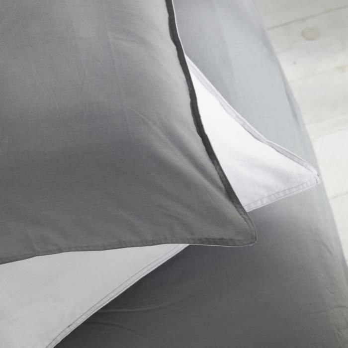 Funda nórdica - TODAY - CHARME - Algodón de 57 hilos - Gris claro x Dune Constance - 260 x 240 cm 2 Funda nórdica - TODAY - CHARME - Algodón de 57 hilos - Gris claro x Dune Constance - 260 x 240 cm 2