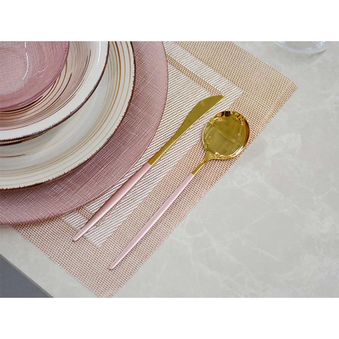Set Cubiertos Kinvara 8Pcs Oro Rosa - Acero Inoxidable 16x5x24.5cm (12 Unidades) 1 Set Cubiertos Kinvara 8Pcs Oro Rosa - Acero Inoxidable 16x5x24.5cm (12 Unidades) 1