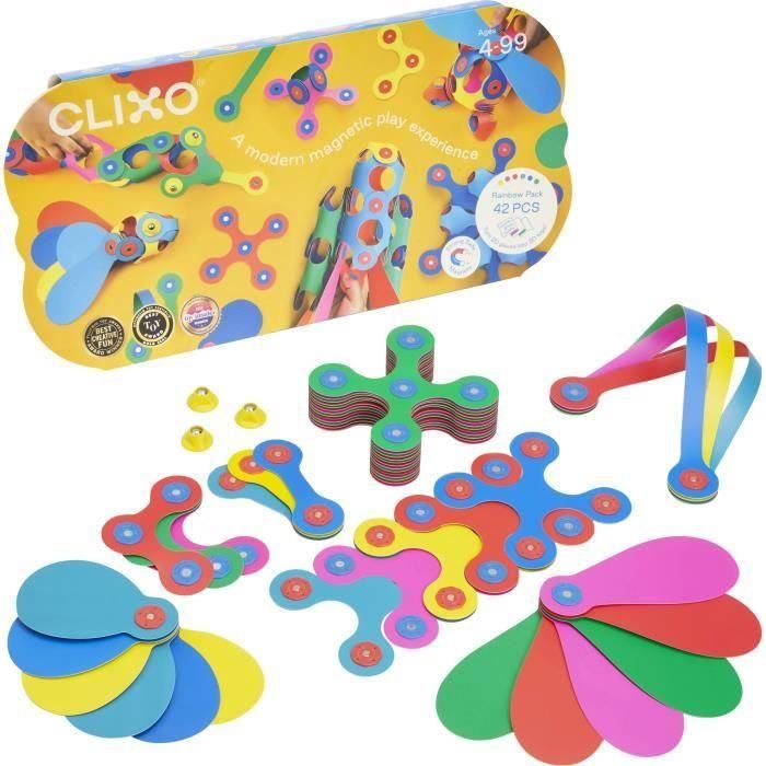 Juego de construcción magnético - GIPSY TOYS - Rainbow Pack CLIXO - 42 piezas - A partir de 4 años - Ecológico Juego de construcción magnético - GIPSY TOYS - Rainbow Pack CLIXO - 42 piezas - A partir de 4 años - Ecológico