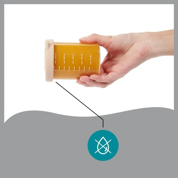 Babymoov BAD3661276177468 Macetas de Conservación de Vidrio de Borosilicato con Graduación - Pack de 6 x 250 ml 4