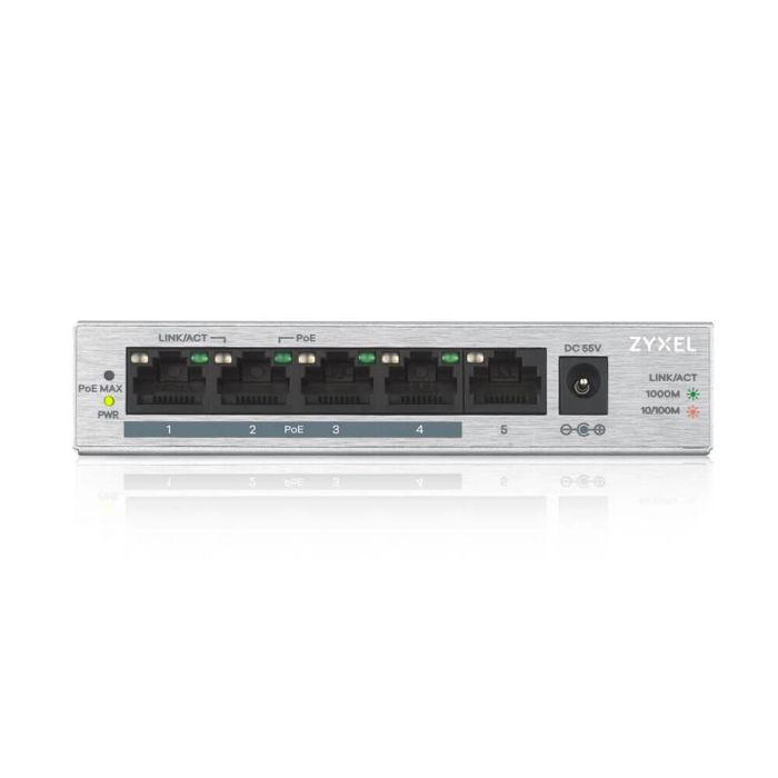 Zyxel GS1005HP Switch No Administrado Gigabit Ethernet PoE Plata 5 Puertos