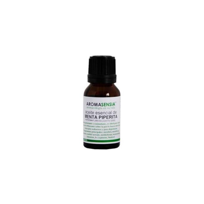 AROMASENSIA Menta Aceite Esencial 15ml - Estimulante y Refrescante para Pies, Ideal Viajes