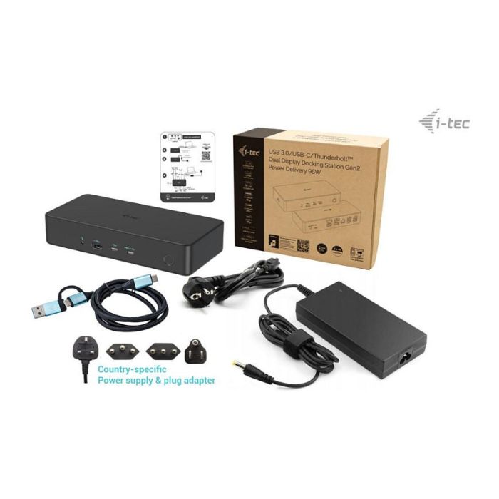 Dockstation i-Tec CADUAL4KDOCKPD2 Negro