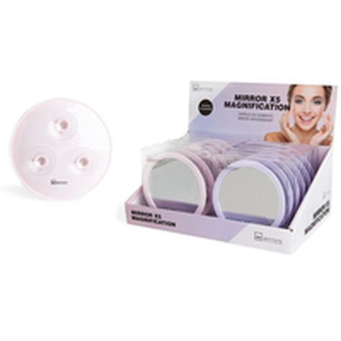 IDC INSTITUTE Espejo con aumento x5 lila para maquillaje detallado y cuidado personal, 1 unidad 2