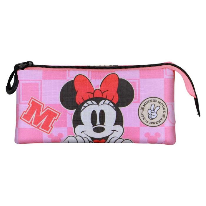 Disney Minnie Mouse Estuche Portatodo Triple Journey Rosa - 3 Compartimentos, Ripstop, Resistente a Líquidos 1 Disney Minnie Mouse Estuche Portatodo Triple Journey Rosa - 3 Compartimentos, Ripstop, Resistente a Líquidos 1