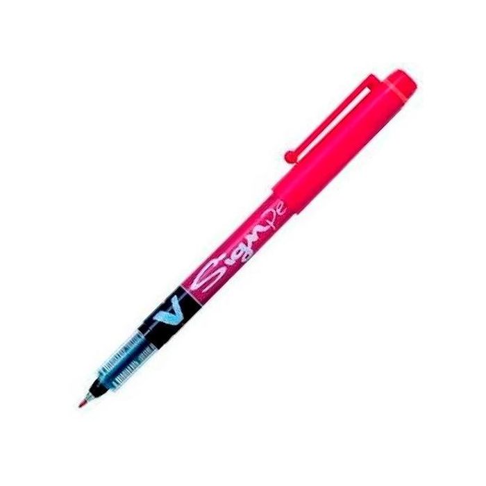 Pilot Roller Vsign Pen, Bolígrafo de Tinta Líquida con Punta de Fibra de 2.0 mm, Color Rojo (Pack de 12 Unidades) (12 Unidades)