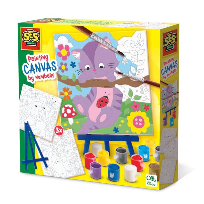 Set de Dibujo SES Creative Paint by number on canvas 0 Set de Dibujo SES Creative Paint by number on canvas 0