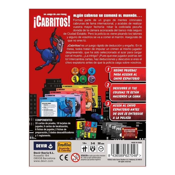 Devir Juego de Mesa ¡Cabritos! Deducción y Roles Ocultos para 3-6 Jugadores a partir de 10 Años 2