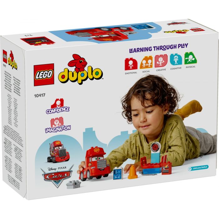 LEGO 10417 Duplo Disney Pixar Cars Mack El Transportista y Rayo McQueen Set de Construcción Parada en Boxes Juguete +2 años 11
