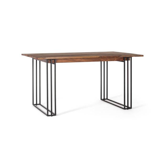 Giner y Colomer Mesa de Comedor Industrial en Palisandro y Metal 150x90 cm 1 Giner y Colomer Mesa de Comedor Industrial en Palisandro y Metal 150x90 cm 1
