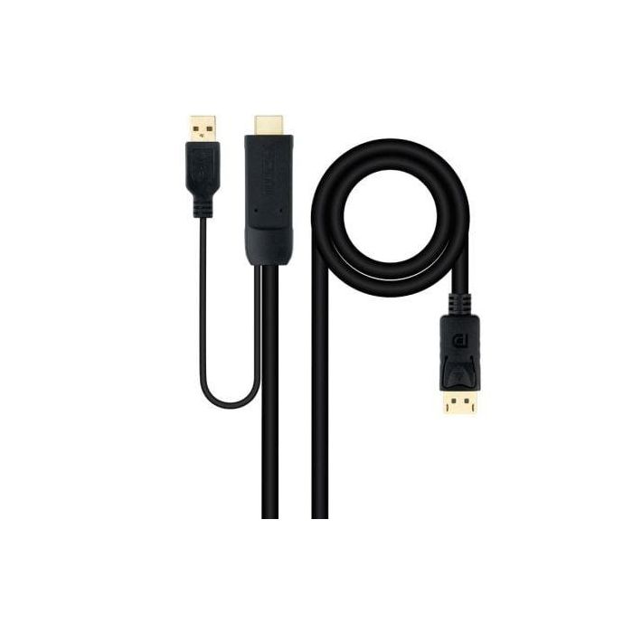 Nanocable 10.15.4352 Cable Conversor HDMI 2.0 Macho a DisplayPort 1.2 Macho 1.8m Negro Soporta 4K 60Hz USB Alimentado Nanocable 10.15.4352 Cable Conversor HDMI 2.0 Macho a DisplayPort 1.2 Macho 1.8m Negro Soporta 4K 60Hz USB Alimentado