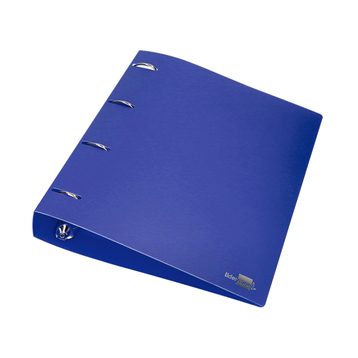 Liderpapel Carpeta 4 Anillas 40 mm Polipropileno Din A4 Azul Translucido 6