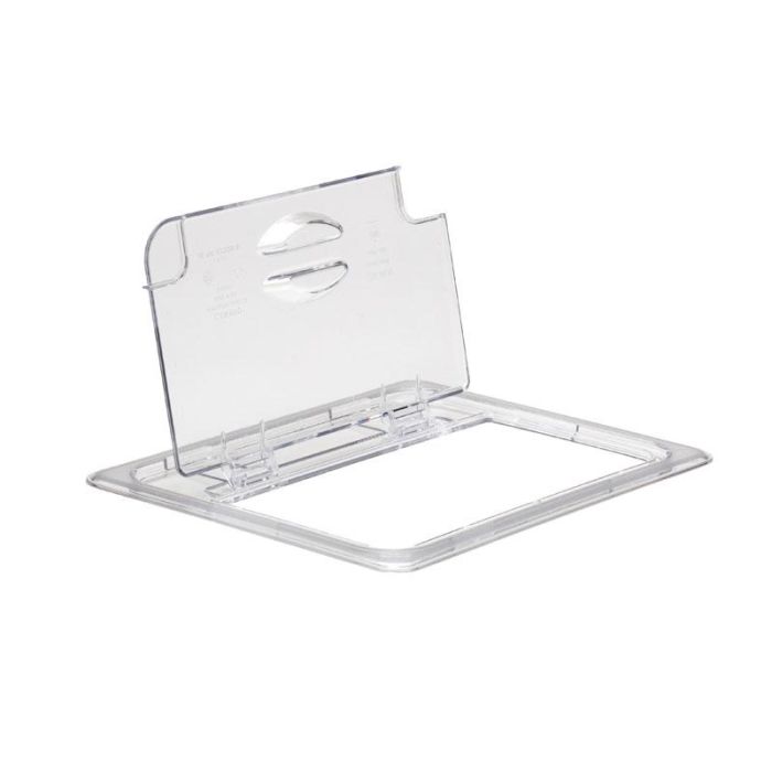 CAMBRO 20CWLN-135 - Tapa FlipLid con muesca GN 1/2 - 26,5 x 32,5 cm - (No incluye cubeta) - Transparente - Venta 1 unidad.