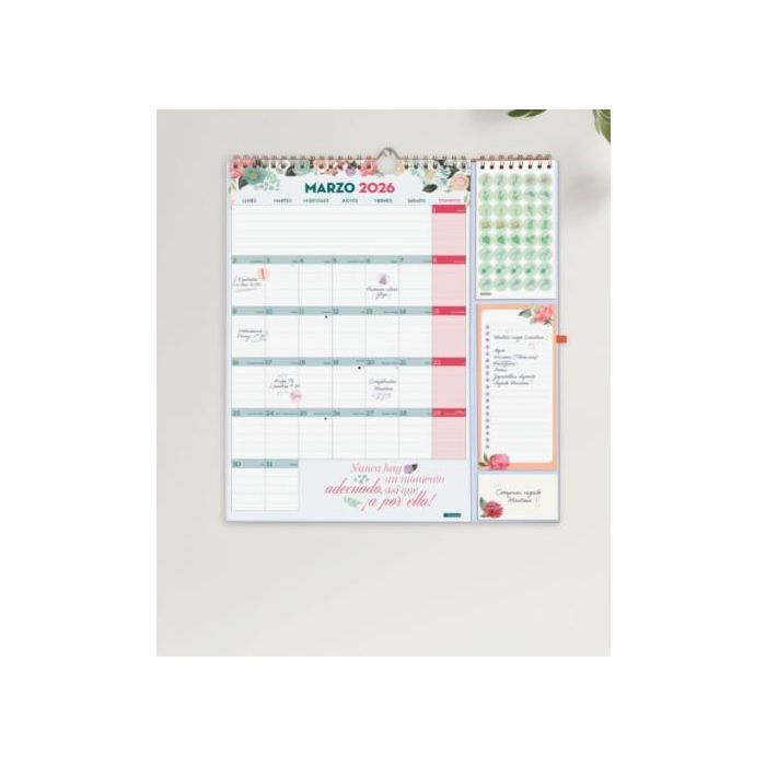 Finocam Calendario De Pared Plus 16 Meses 215x325 mm con Frases Motivadoras, Septiembre 2025 - Diciembre 2026, Incluye Pegatinas y Notas Engomadas Finocam Calendario De Pared Plus 16 Meses 215x325 mm con Frases Motivadoras, Septiembre 2025 - Diciembre 2026, Incluye Pegatinas y Notas Engomadas