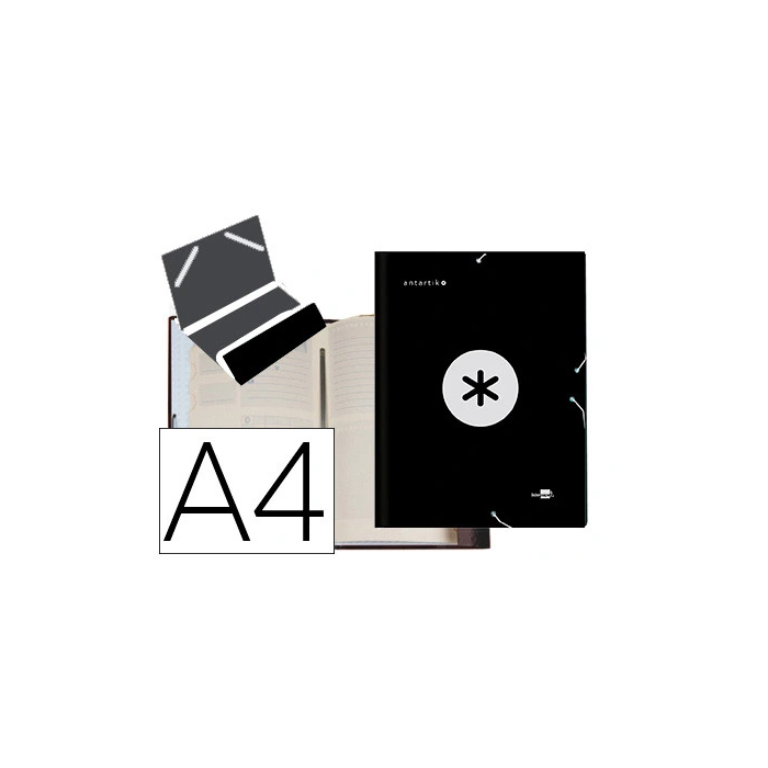 Antartik Carpeta Clasificadora A4 12 Departamentos Gomas Carton Forrado Color Negro 0 Antartik Carpeta Clasificadora A4 12 Departamentos Gomas Carton Forrado Color Negro 0