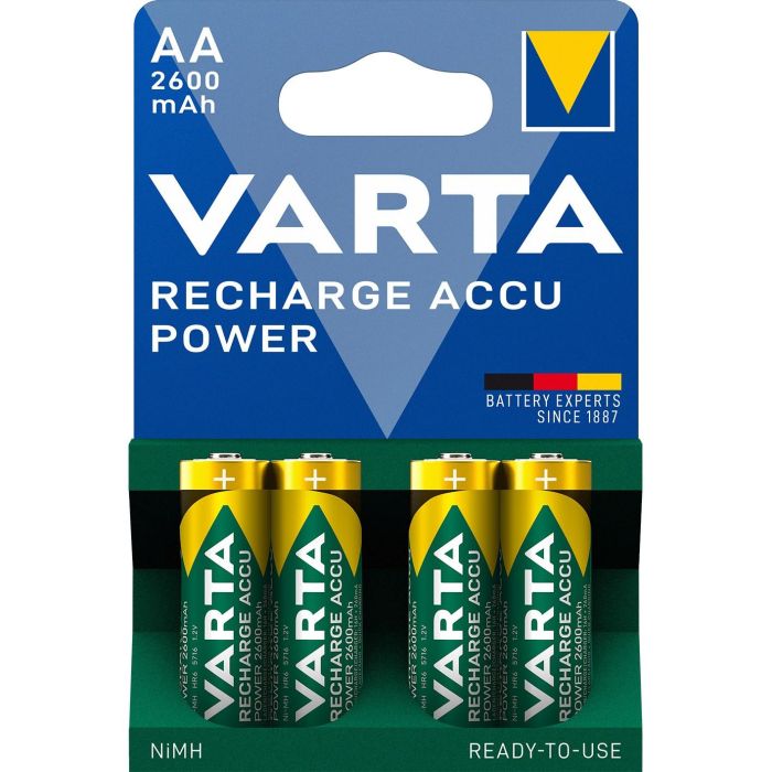 Varta 5716101404 Pilas Recargables Ni/MH HR06 AA 2600mAh Accu Power 4Uds 1