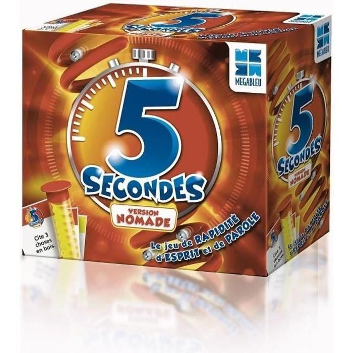 Megableu Nómada de 5 Segundos - Juego de Mesa Familiar de Velocidad Mental y Habla. Responde 3 Cosas en 5 Segundos Bajo Presión. Para +8 Años y 2+ Jugadores Megableu Nómada de 5 Segundos - Juego de Mesa Familiar de Velocidad Mental y Habla. Responde 3 Cosas en 5 Segundos Bajo Presión. Para +8 Años y 2+ Jugadores