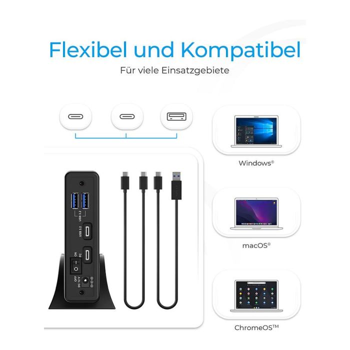 ICY BOX IB-382H-C31 Carcasa Externa HDD/SSD 2.5" / 3.5" USB 3.2 Gen 2 Tipo-C con Hub, SATA III, 10 Gbps, Hot-swap, Negro 5 ICY BOX IB-382H-C31 Carcasa Externa HDD/SSD 2.5" / 3.5" USB 3.2 Gen 2 Tipo-C con Hub, SATA III, 10 Gbps, Hot-swap, Negro 5