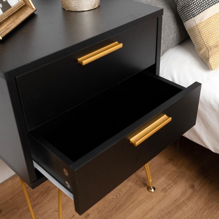 Vinthera Moa Mesilla Madera Melamina y Patas Acero Negro 40x30x60 cm 3 Vinthera Moa Mesilla Madera Melamina y Patas Acero Negro 40x30x60 cm 3