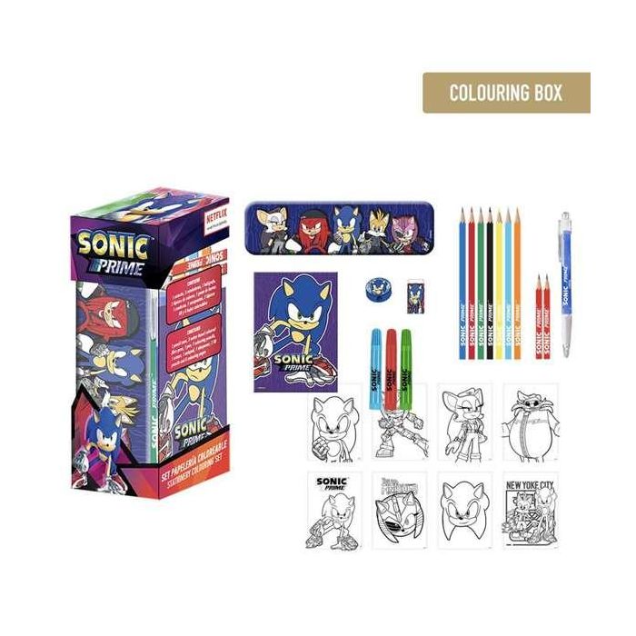 Set papelería coloreable sonic prime 11.0 x 24.0 x 9.5 cm 5