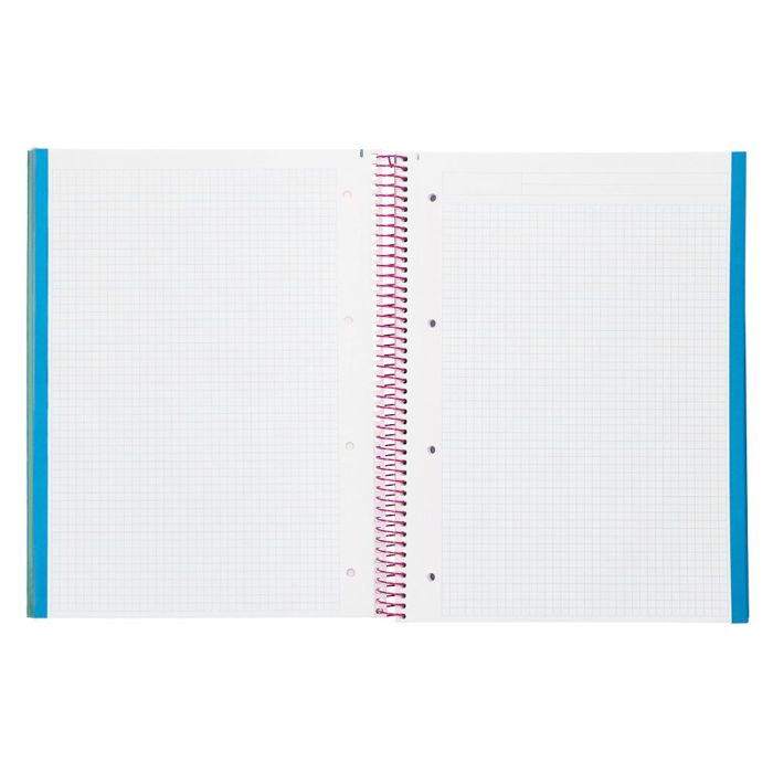 Cuaderno Espiral Liderpapel A4 Micro Jolly Tapa Forrada 140H 75 gr Cuadro 5 mm 5 Bandas4 Taladros Color Turquesa 7