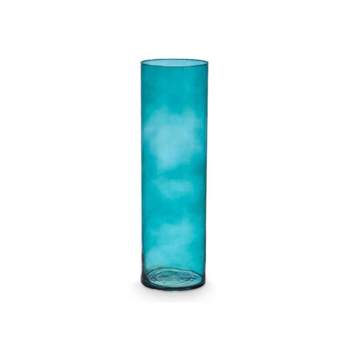 Jarrón de Cristal Cilíndrico Turquesa - 15 cm diámetro x 50 cm alto - Giftdecor 1 Jarrón de Cristal Cilíndrico Turquesa - 15 cm diámetro x 50 cm alto - Giftdecor 1