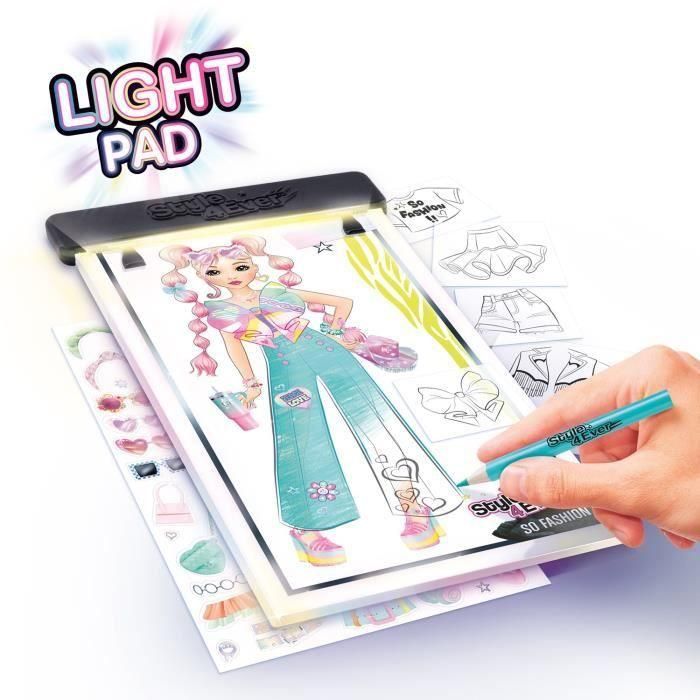 Fashion designer light-up pad crea combinaciones de atuendos con las plantillas e ilumina tus diseños de moda! 25x5x27 cm 2 Fashion designer light-up pad crea combinaciones de atuendos con las plantillas e ilumina tus diseños de moda! 25x5x27 cm 2