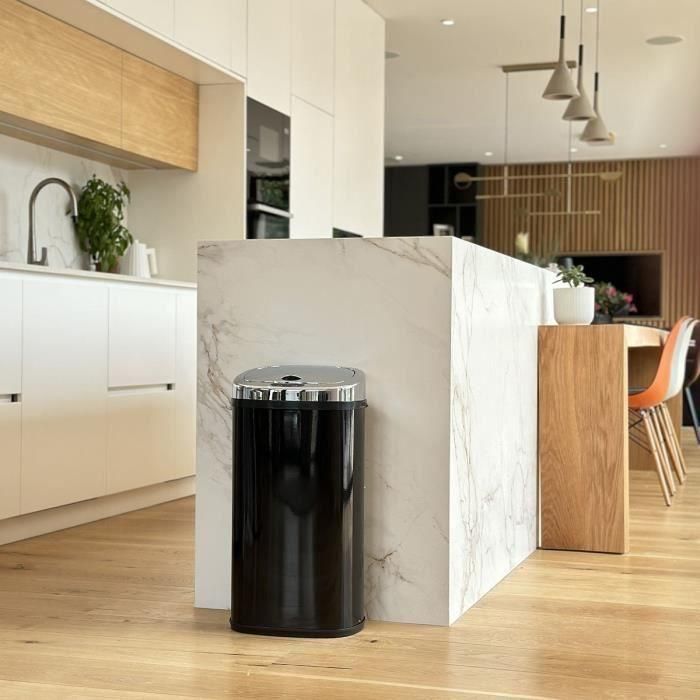 MOVIMIENTO DE COCINA Papelera de cocina automática con flejes LARGO - 42 L - 32x25x64 cm - Negro 2 MOVIMIENTO DE COCINA Papelera de cocina automática con flejes LARGO - 42 L - 32x25x64 cm - Negro 2