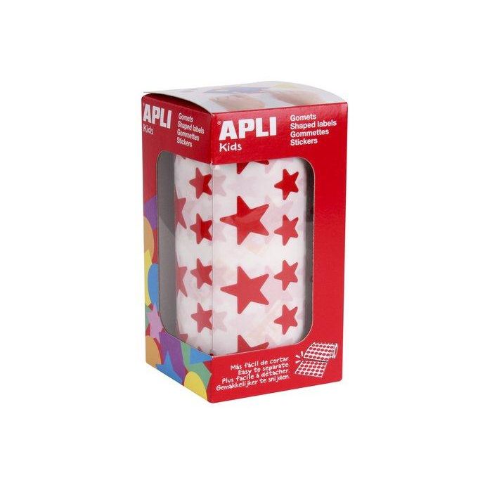 Apli Gomets Estrella 12,5 mm y 19,5 mm Rollo Rojo - 2.360 gomets