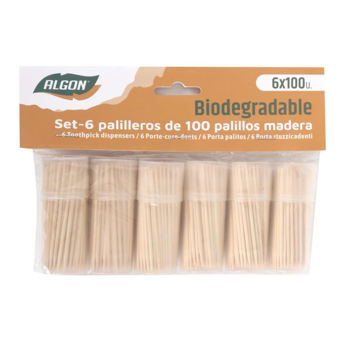 Set de 6 paquetes de 100 palillos higiénicos Algon (18 Cajas) 1 Set de 6 paquetes de 100 palillos higiénicos Algon (18 Cajas) 1