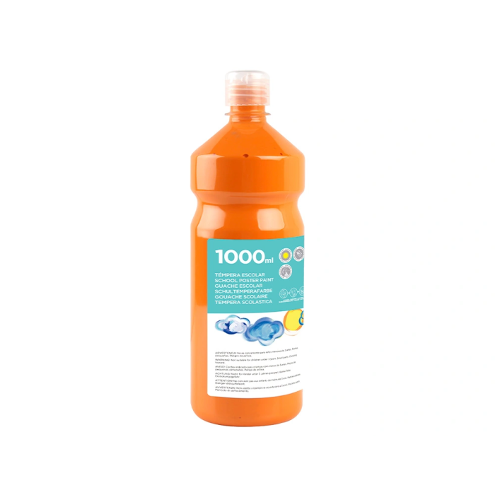 Liderpapel Tempera Escolar Liquida 1000 ml Naranja Superlavable 1