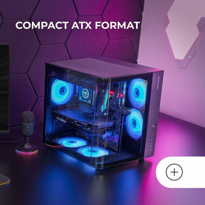 Caja Semitorre ATX Mars Gaming MCCURV Negro 3 Caja Semitorre ATX Mars Gaming MCCURV Negro 3