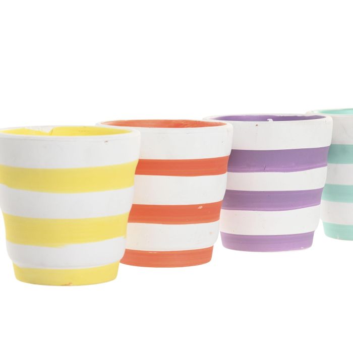 Vela Urban DKD Home Decor Bicolor Amarillo 8 x 8 x 8 cm (12 Unidades) 1