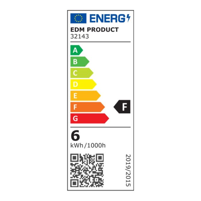 Edm Aplique LED Ovalado con Rayas 6W 516 lm 4000K Luz Día IP54 12x12x6cm 3