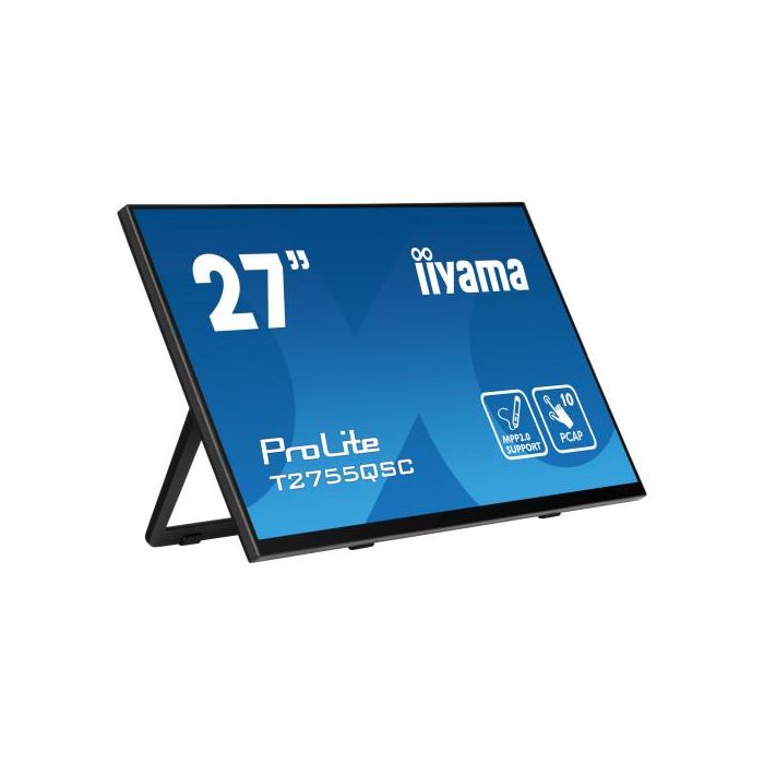 Iiyama T2755QSC-B1 Monitor 27" IPS 2560x1440 Táctil Multitáctil PCAP 10 Puntos MPP2.0 con Lápiz Compatible, Bisel Plano, Negro 2