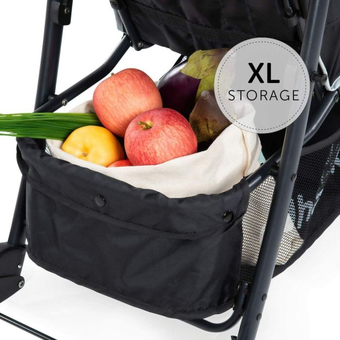 Hauck Silla de Paseo Shopper Neo II Caviar Plata - Plegado Compacto con una Mano, Reclinable, Gran Cesta, Desde el Nacimiento 8