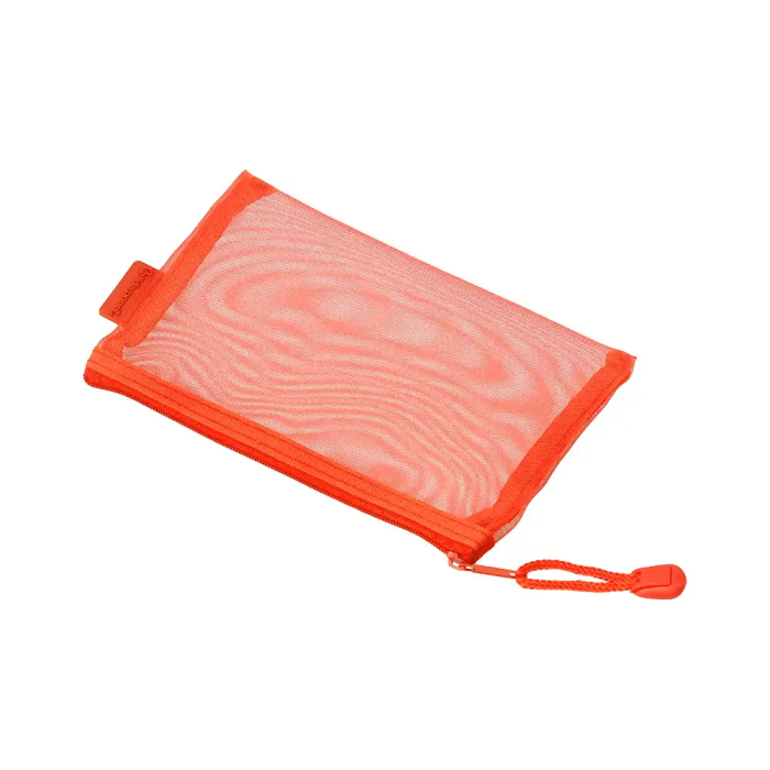 Liderpapel Bolsa zipper bag de poliéster transpirable multiusos DIN A6 para documentos, papelería, cosméticos y cables, color naranja 3