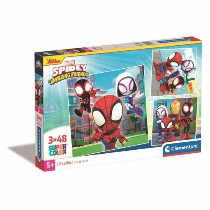 Clementoni CLE1695894154397 Puzzle 3x48 piezas Spidey y sus extraordinarios amigos