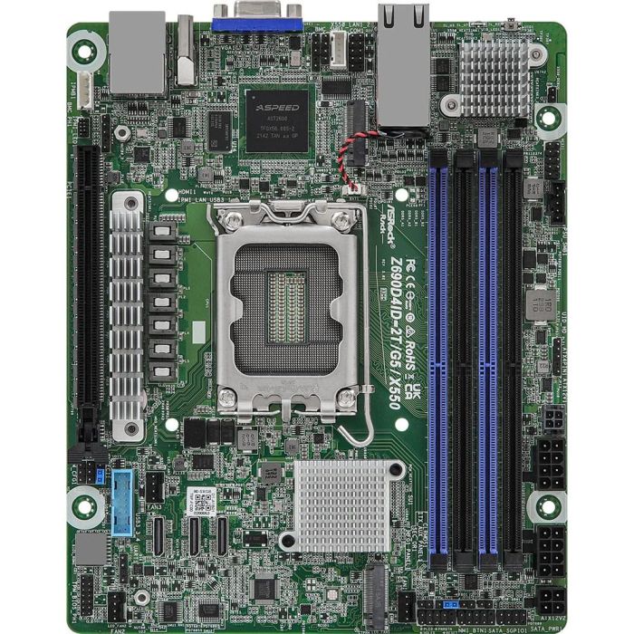 ASRock Mainboard Z690D4ID-2T/G5/X550 mini-ITX Sockel 1700 DDR5-only Single 0 ASRock Mainboard Z690D4ID-2T/G5/X550 mini-ITX Sockel 1700 DDR5-only Single 0