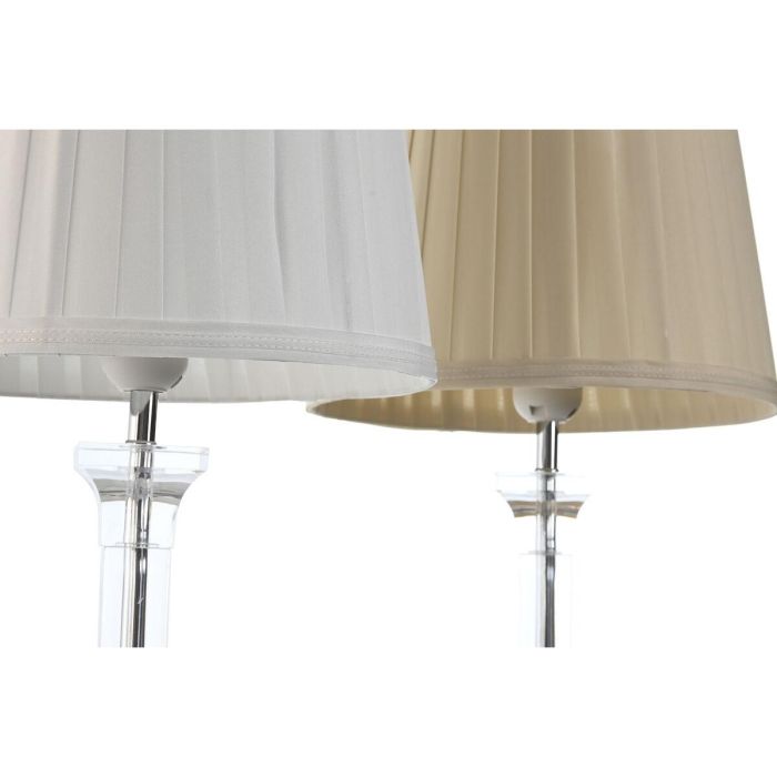 DKD Home Decor Lámpara de Sobremesa Tradicional Blanco Beige 25x25x50 cm E27 60W Metal Acrílico (2 Unidades) 4 DKD Home Decor Lámpara de Sobremesa Tradicional Blanco Beige 25x25x50 cm E27 60W Metal Acrílico (2 Unidades) 4