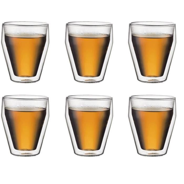 Bodum BOD0699965347444 - Juego de 6 Vasos Térmicos Titlis Doble Pared 0,25 L Transparente Bodum BOD0699965347444 - Juego de 6 Vasos Térmicos Titlis Doble Pared 0,25 L Transparente