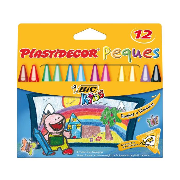 Lapices Cera Plastidecor Peques Caja De 12 Colores Surtidos 12 unidades 1