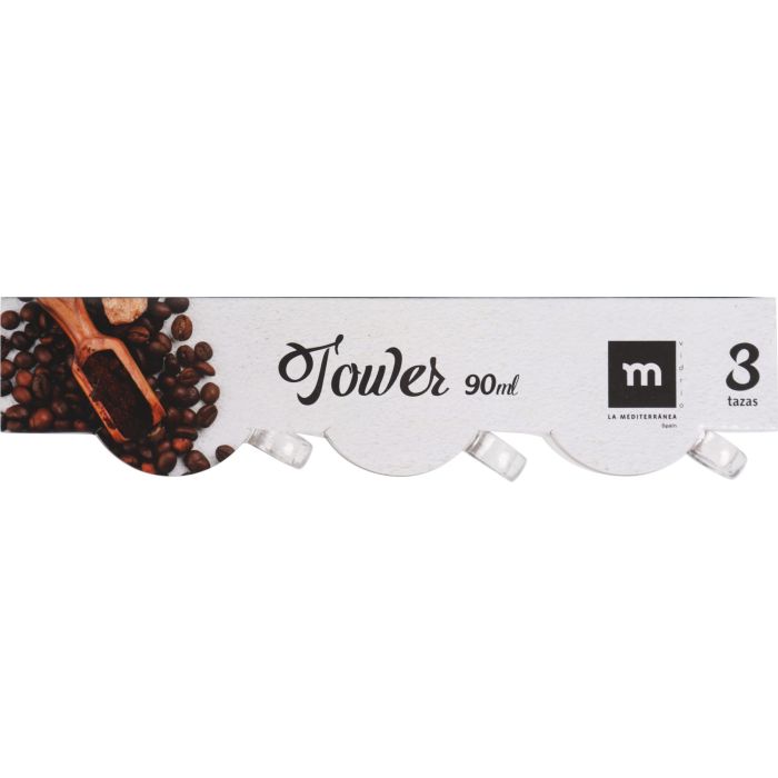 Set de 3 Tazas para Café Tower 90 ml - La Mediterranea (24 Cajas) 4