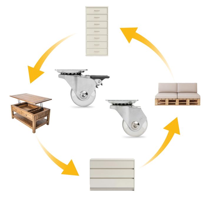 Emuca Lote de 4 ruedas Slip 3 transparentes con placa de montaje, diámetro 35mm, Acero y Plástico 9 Emuca Lote de 4 ruedas Slip 3 transparentes con placa de montaje, diámetro 35mm, Acero y Plástico 9