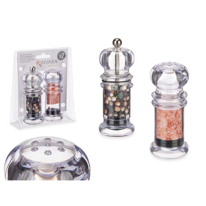 Set Salero y Pimentero Kinvara - 12.4x15x5.3 cm - Plástico, Nylon, Silicona (24 Unidades)